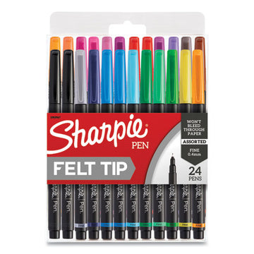 Sharpie® Art Pen Porous Point Pen, Stick, Fine 0.4 Mm, Assorted Ink Colors, Black Barrel, 24-pack freeshipping - TVN Wholesale